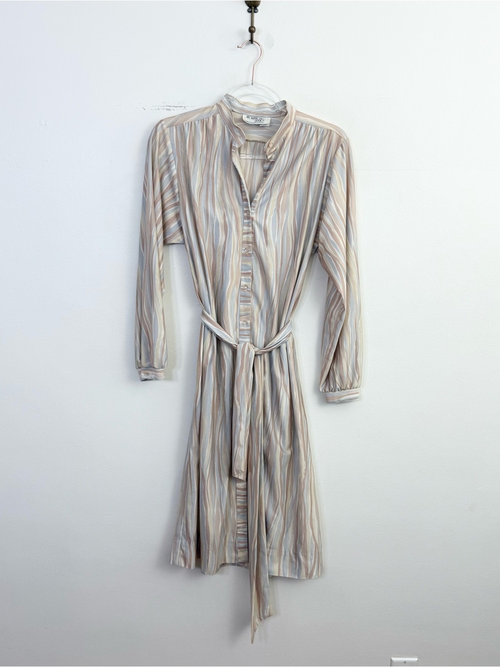 Vintage Brownstone Studio Pastel Stripe Shirt Dress Size 10